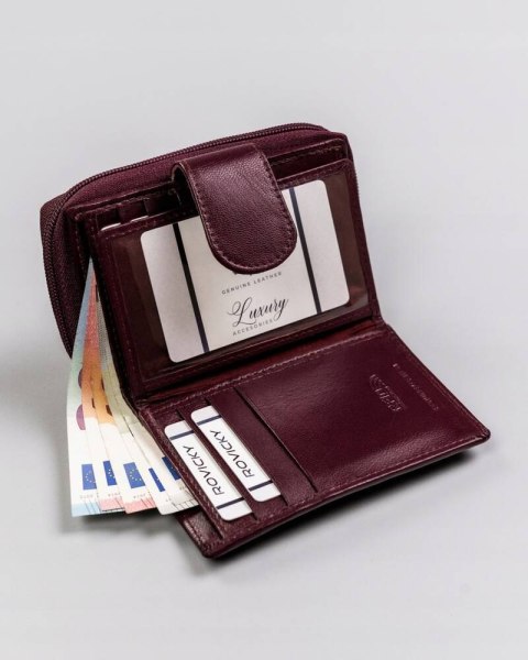 Skórzany portfel damski z systemem RFID Protect - Rovicky Skórzany portfel damski z systemem RFID Protect - Rovicky