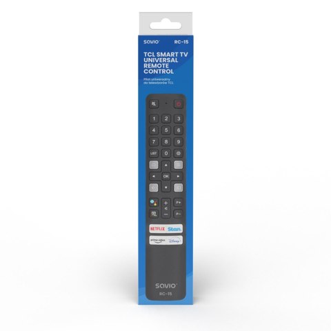 SAVIO PILOT UNIWERSALNY DO TV /ZAMIENNIK DO TV TCL - SMART TV RC-15 SAVIO PILOT UNIWERSALNY DO TV /ZAMIENNIK DO TV TCL - SMART TV RC-15
