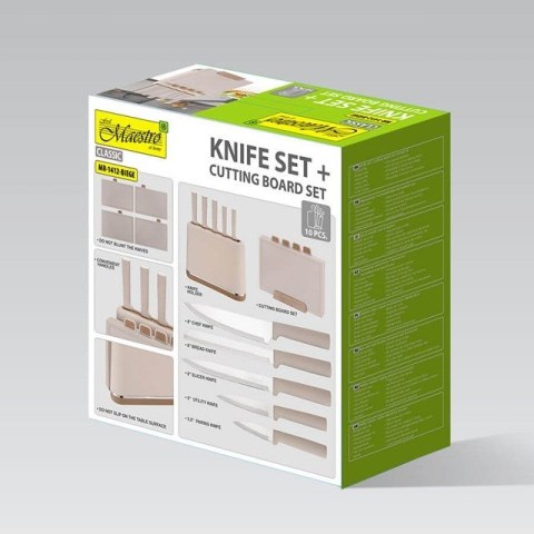 Zestaw noży i desek MR-1412-BEIGE MAESTRO