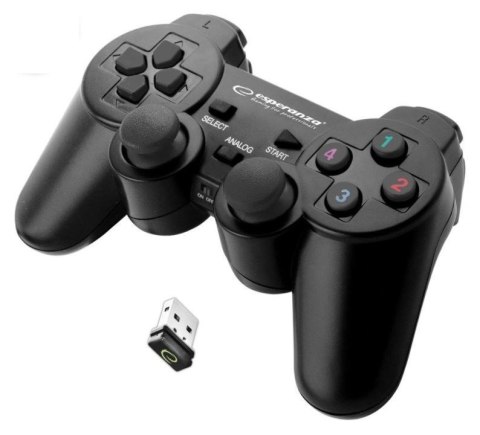 Gamepad bezprzewodowy Esperanza EGG108K (PC, PS3; kolor czarny) Gamepad bezprzewodowy Esperanza EGG108K (PC, PS3; kolor czarny)