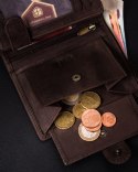 Nubukowy portfel męski z systemem RFID Protect - Peterson