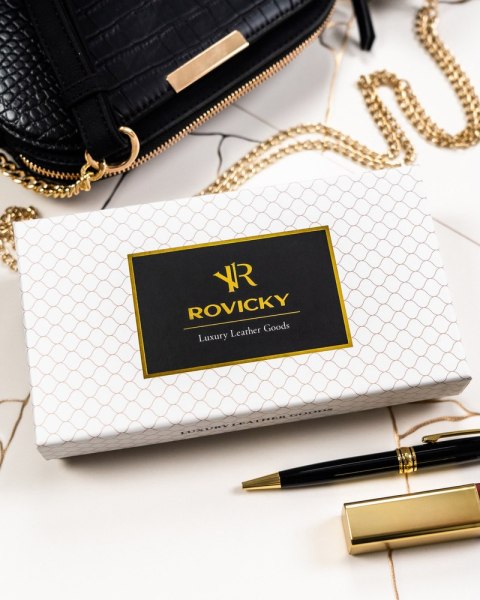 Elegancki portfel damski ze skóry naturalnej i ekologicznej - Rovicky Elegancki portfel damski ze skóry naturalnej i ekologicznej - Rovicky