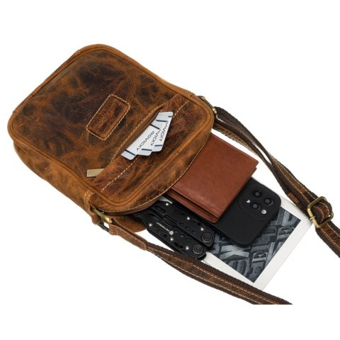 Męska torba na ramię z naturalnej skóry vintage - Peterson Męska torba na ramię z naturalnej skóry vintage - Peterson