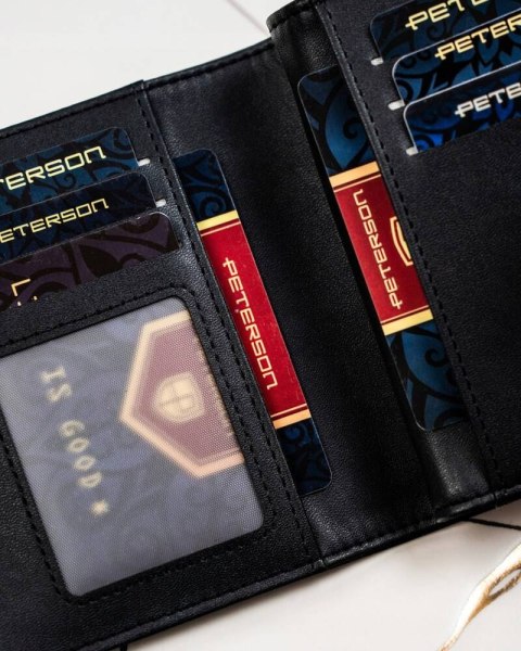 Stylowy, średni portfel damski ze skóry ekologicznej - Peterson Stylowy, średni portfel damski ze skóry ekologicznej - Peterson