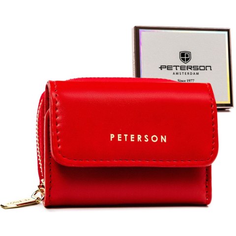 Mały, elegancki portfel damski z gładkiej skóry ekologicznej - Peterson Mały, elegancki portfel damski z gładkiej skóry ekologicznej - Peterson
