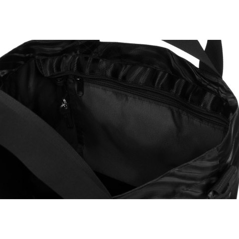 Shopper damski z poliestru w czarnym kolorze pokryty falistym wzorem - Rovicky Shopper damski z poliestru w czarnym kolorze pokryty falistym wzorem - Rovicky