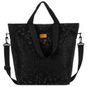 Wygodny shopper damski z poliestru w czarnym kolorze - Rovicky