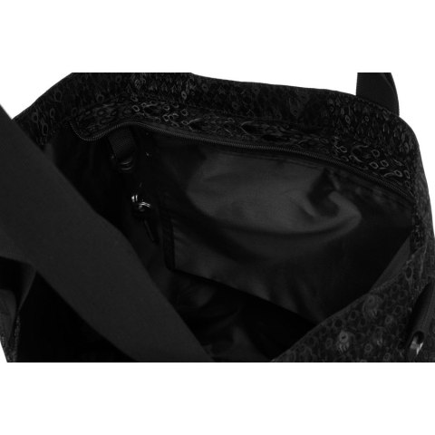 Wygodny shopper damski z poliestru w czarnym kolorze - Rovicky Wygodny shopper damski z poliestru w czarnym kolorze - Rovicky