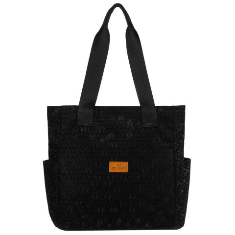 Torba materiałowa shopper w czarnym kolorze - Rovicky Torba materiałowa shopper w czarnym kolorze - Rovicky