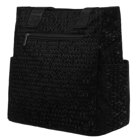 Torba materiałowa shopper w czarnym kolorze - Rovicky Torba materiałowa shopper w czarnym kolorze - Rovicky