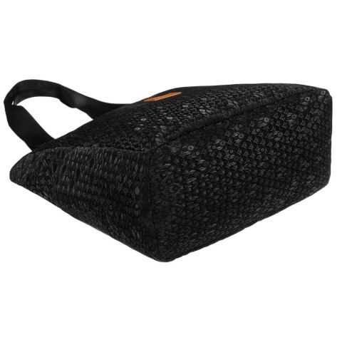 Torba materiałowa shopper w czarnym kolorze - Rovicky Torba materiałowa shopper w czarnym kolorze - Rovicky