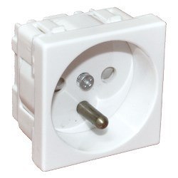 Alantec Gniazdo elektryczne 45x45, białe - 2P+Z (PZ01B) Alantec Gniazdo elektryczne 45x45, białe - 2P+Z (PZ01B)