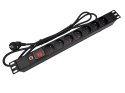 Alantec Listwa zasilająca 19" 230V - 7 gniazd (typu E - CEE 7/5), z wyłącznikiem LED, z zabezpieczeniem przeciwprzeciążeniowym, 
