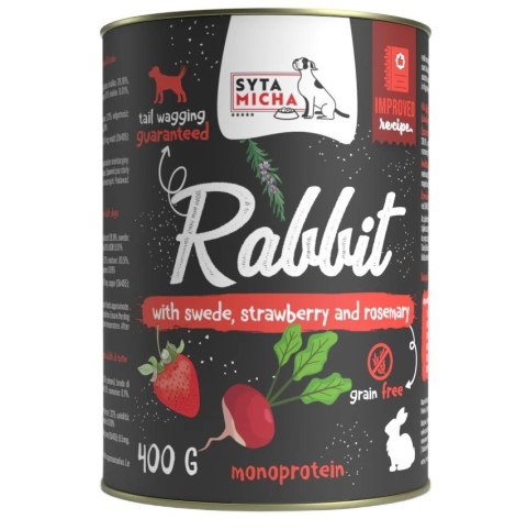 SYTA MICHA królik z brukwią i truskawką mokra karma dla psa 400g SYTA MICHA królik z brukwią i truskawką mokra karma dla psa 400g