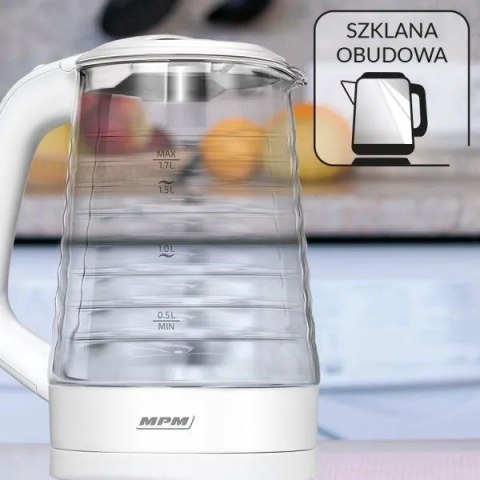 Szklany czajnik bezprzewodowy MPM MCZ-124 Szklany czajnik bezprzewodowy MPM MCZ-124