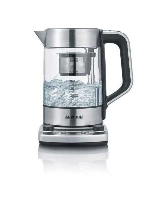 SEVERIN CZAJNIK ELEKTRYCZNY SZKŁO-STAL, REG. TEMPERATURY, SITKO DO HERBATY, AUT. PROGRAM, KONTROLER STRIX, 1,7L 3000W WK3422