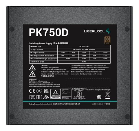Zasilacz DeepCool PK750D 750W 80 Plus Bronze Zasilacz DeepCool PK750D 750W 80 Plus Bronze