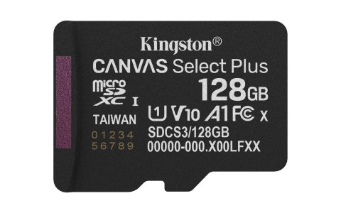 KINGSTON microSDXC 128GB Canvas Select Plus 3 + ADP KINGSTON microSDXC 128GB Canvas Select Plus 3 + ADP