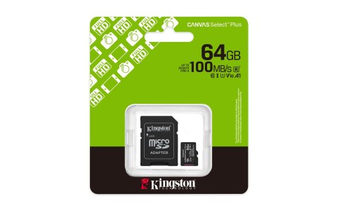 KINGSTON microSDXC 64GB Canvas Select Plus 3 + ADP KINGSTON microSDXC 64GB Canvas Select Plus 3 + ADP