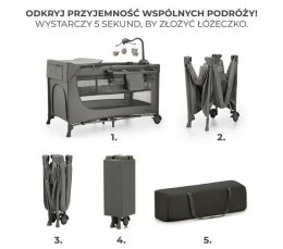 KinderKraft Łóżeczko turystyczne JOY 2 DARK GREY