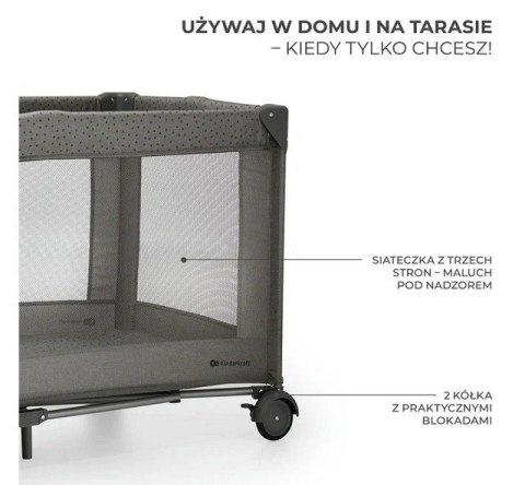 Kinderkraft Łóżeczko turystyczne Joy 2 ciemnoszary Kinderkraft Łóżeczko turystyczne Joy 2 ciemnoszary
