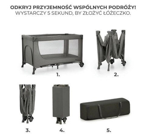 Kinderkraft Łóżeczko turystyczne Joy 2 ciemnoszary Kinderkraft Łóżeczko turystyczne Joy 2 ciemnoszary