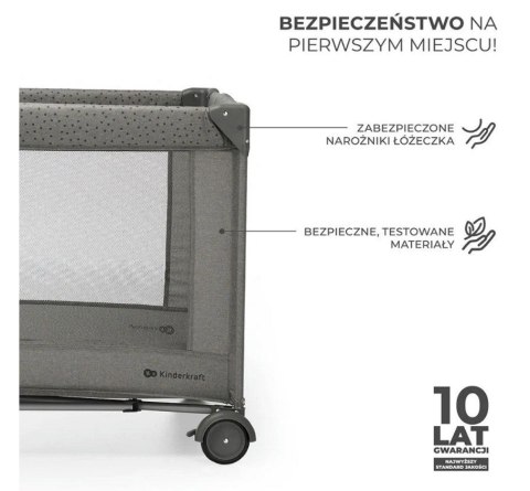 Kinderkraft Łóżeczko turystyczne Joy 2 ciemnoszary Kinderkraft Łóżeczko turystyczne Joy 2 ciemnoszary