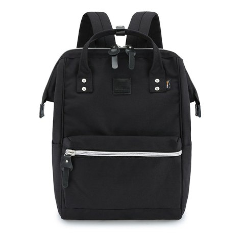 Pojemny plecak w czarnym kolorze z miejscem na laptopa - Himawari Pojemny plecak w czarnym kolorze z miejscem na laptopa - Himawari