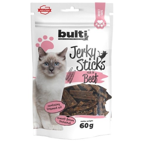 BULTI Jerky Sticks bogate w wołowinę przysmak dla kota 60g