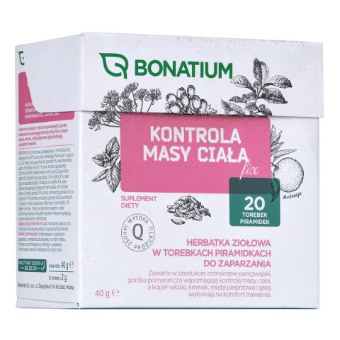Bonatium Herbatka ziołowa Kontrola masy ciała Fix 20szt. Bonatium Herbatka ziołowa Kontrola masy ciała Fix 20szt.