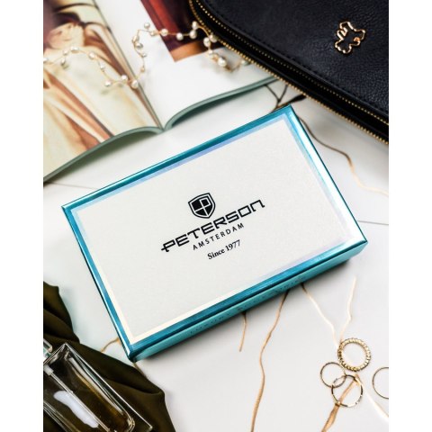 Elegancki portfel damski w kwiaty wykonany ze skóry naturalnej i ekologicznej - Peterson Elegancki portfel damski w kwiaty wykonany ze skóry naturalnej i ekologicznej - Peterson