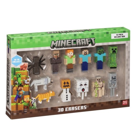 MINECRAFT 3D ERASERS - 12 PACK DELUXE BOX MINECRAFT 3D ERASERS - 12 PACK DELUXE BOX