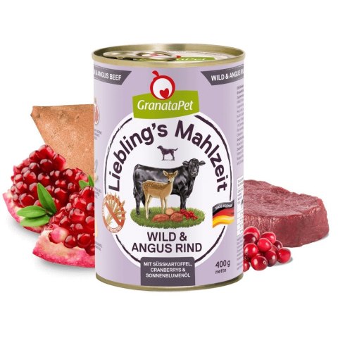 GranataPet Liebling´s Mahlzeit dziczyzna i wołowina mokra karma dla psa 800g GranataPet Liebling´s Mahlzeit dziczyzna i wołowina mokra karma dla psa 800g
