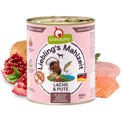 GranataPet Liebling´s Mahlzeit łosoś z indykiem mokra karma dla psa 800g GranataPet Liebling´s Mahlzeit łosoś z indykiem mokra karma dla psa 800g