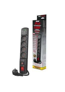 Listwa przeciwprzepięciowa Acar F4 USB A+C (szybka ładowarka) 3m ; czarny
