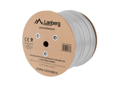 LANBERG KABEL UFTP KAT. 6A 305M DRUT CU LSZH SZARY CPR+FLUKE PASSED LANBERG KABEL UFTP KAT. 6A 305M DRUT CU LSZH SZARY CPR+FLUKE PASSED
