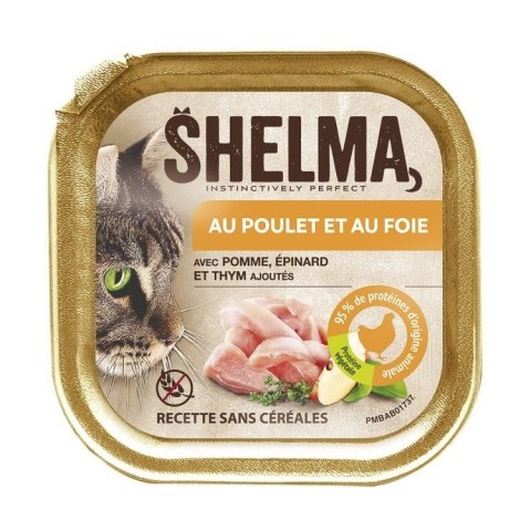 SHELMA Alucup - pełnoporcjowa bezzbożowa karma dla dorosłych kotów. Z kurczakiem i wątróbką 100g SHELMA Alucup - pełnoporcjowa bezzbożowa karma dla dorosłych kotów. Z kurczakiem i wątróbką 100g