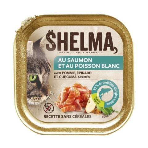 SHELMA Alucup - pełnoporcjowa bezzbożowa karma dla dorosłych kotów. Z łososiem i białą rybą 100g SHELMA Alucup - pełnoporcjowa bezzbożowa karma dla dorosłych kotów. Z łososiem i białą rybą 100g