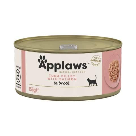 Applaws Cat Tin Tuna Fillet with Salmon in Broth 156g Applaws Cat Tin Tuna Fillet with Salmon in Broth 156g