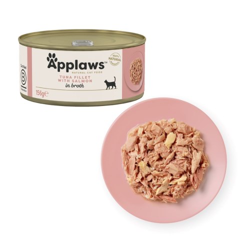 Applaws Cat Tin Tuna Fillet with Salmon in Broth 156g Applaws Cat Tin Tuna Fillet with Salmon in Broth 156g