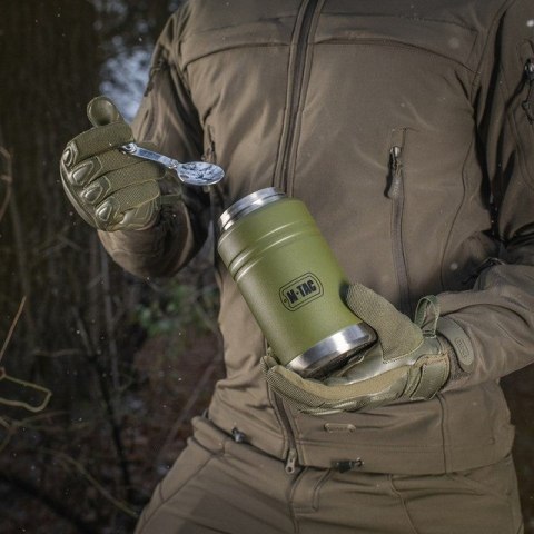 Termos obiadowy z łyżką ze stali Inox M-TAC Olive poj. 750 ml. Termos obiadowy z łyżką ze stali Inox M-TAC Olive poj. 750 ml.