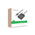 Ugreen czytnik kart pamięci SD/microSD / CF/MS z kablem USB 3.0 1m CR125 (czarny)