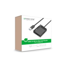 Ugreen czytnik kart pamięci SD/microSD / CF/MS z kablem USB 3.0 1m CR125 (czarny)