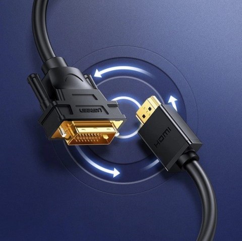 Ugreen kabel HD106 DVI 24+1 pin/HDMI FHD 60Hz 1.5m (czarny) Ugreen kabel HD106 DVI 24+1 pin/HDMI FHD 60Hz 1.5m (czarny)