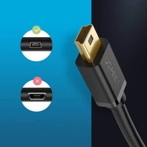 Ugreen kabel USB-mini USB 480 Mbps 1,5m (czarny) Ugreen kabel USB-mini USB 480 Mbps 1,5m (czarny)