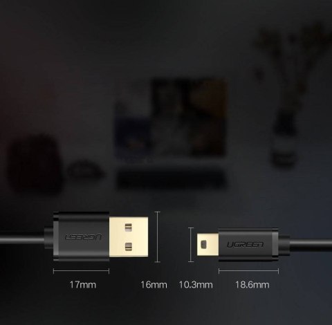 Ugreen kabel USB - mini USB 480 Mbps 2m US132 (czarny) Ugreen kabel USB - mini USB 480 Mbps 2m US132 (czarny)
