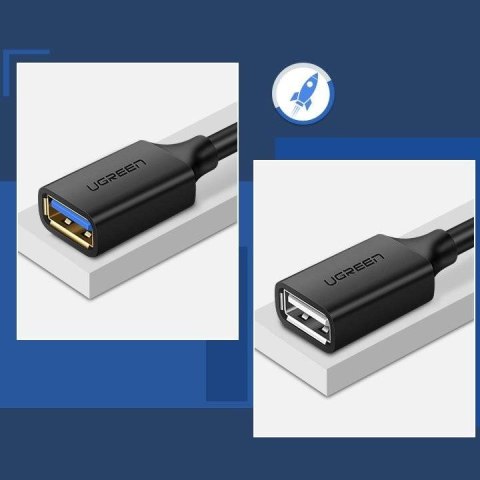 Ugreen kabel przedłużacz przejściówka USB 3.0 (żeński)-USB 3.0 (męski) 1m (czarny) Ugreen kabel przedłużacz przejściówka USB 3.0 (żeński)-USB 3.0 (męski) 1m (czarny)