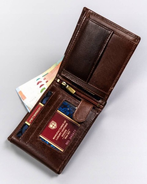 Duży, skórzany portfel męski z ochroną RFID - Peterson Duży, skórzany portfel męski z ochroną RFID - Peterson