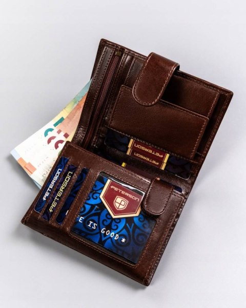 Elegancki, duży portfel męski ze skóry naturalnej - Peterson Elegancki, duży portfel męski ze skóry naturalnej - Peterson