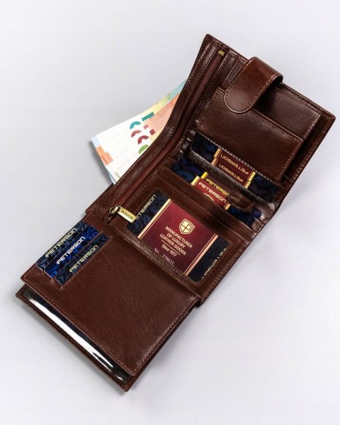 Elegancki, duży portfel męski ze skóry naturalnej - Peterson Elegancki, duży portfel męski ze skóry naturalnej - Peterson